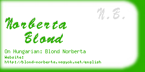 norberta blond business card